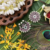 Vriksham Precious Kemp Peacock Style Chandran & Suryan-Red Green & White-Pearl-G20506